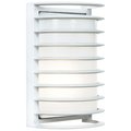 Access Lighting Bermuda 1 Light Outdoor Wall Mount, White Finish, Ribbed Frosted Glass 20010MG-WH/RFR